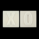 Two white squares with a large X and large O